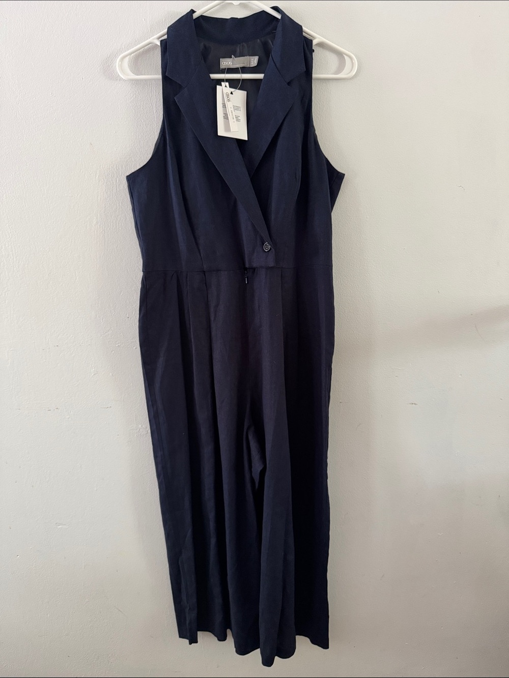 NWT ASOS Navy Sleeveless Tailored Jumpsuit Sz 8